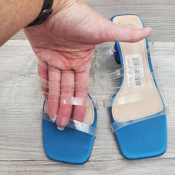 Betsey Johnson Capri blue rhinestone heels - Picture 3 of 14